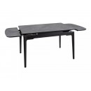 Стол обеденный SIGNAL SENTO серый лак/черный 120-180/80